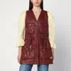 Chloé Oversized Plonge Leather Utility Vest In Brown