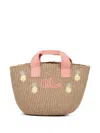 Chloé Logo-embroidered Tote Bag In Nude