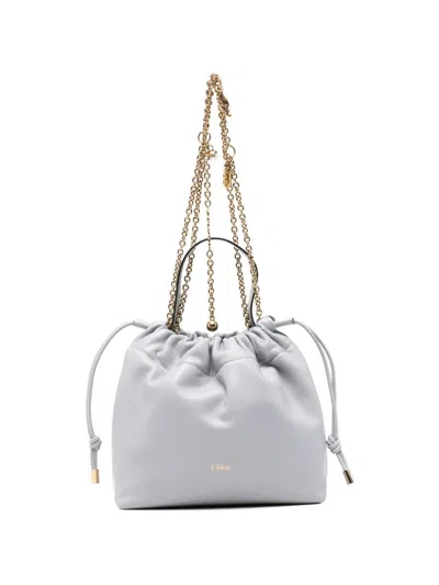 CHLOÉ BAG WITH CHAIN "CHLOE` ICONS",CH26UP789R12 099 4A5 GREYISH BLUE