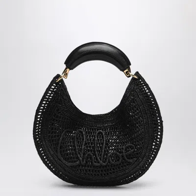 Chloé Borsa Hobo Summer Banana In Rafia Black
