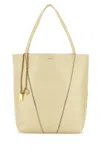 Chloé Pastel Yellow Leather Spin Shopping Bag In Yellow