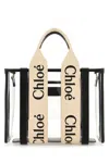 Chloé Chloe Women Two-tone Rubber And Leather Small Woody Shopping Bag In White