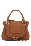Chloé Chloe Women Brown Leather Medium Marcie Handbag In Tan