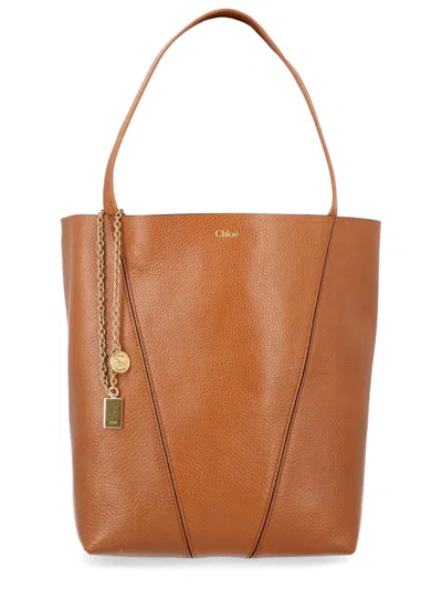 Chloé Borsa Tote "cholé Spin" Medium In Brown