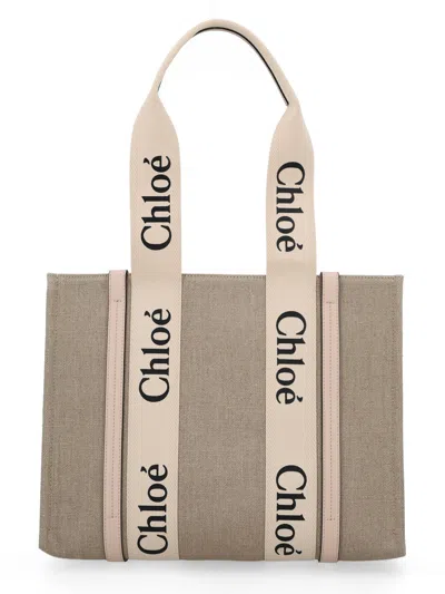 Chloé Borsa Tote "woody" In Sand