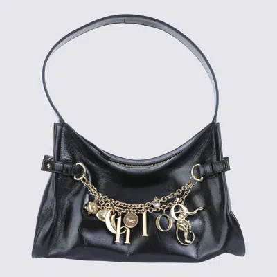 CHLOÉ CHLOÉ BLACK LEATHER HOBO CHLOÉ CHARMS SHOULDER BAG