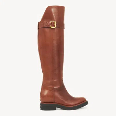 CHLOÉ BOTTES CODDINGTON FEMME BRUN TAILLE 35 100% CUIR DE VEAU