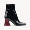 Chloé Chloè Janis Ankle Boots With Glossy Leather Heel In Black