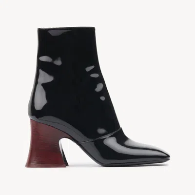 Chloé Janis Heeled Ankle Boot Black Size 7 100% Lambskin