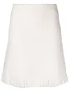 Chloé Bouclé Fringed A-line Miniskirt In Neutrals