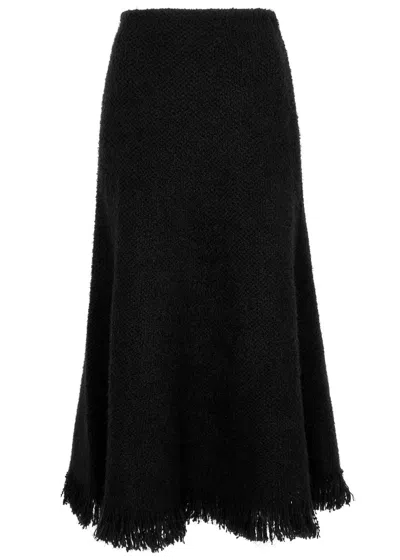 Chloé Chloe Bouclé Tweed Maxi Skirt In Black