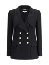 Chloé Cascade-lapel Double-breasted Boucle Jacket In Black