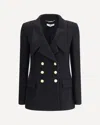 Chloé Cascade-lapel Double-breasted Boucle Jacket In Black
