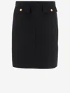 Chloé Chloè Bouclé Wool Knee Length Skirt In Black