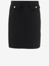 Chloé Chloè Bouclé Wool Knee Length Skirt In Black