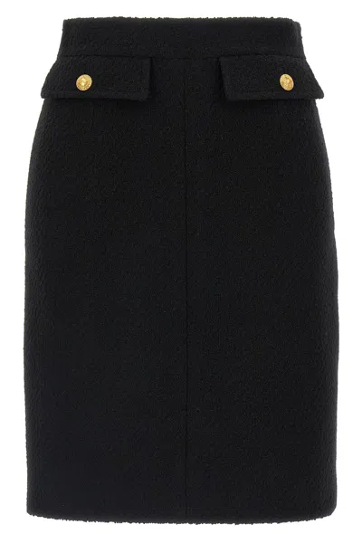 Chloé Bouclé Wool Skirt In Black
