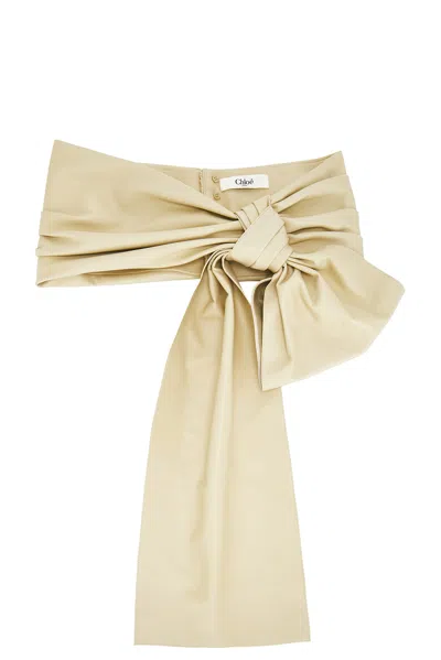 Chloé Bow Belt In Neutral