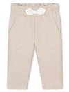 Chloé Bow-detail Cotton Trousers In Neutrals