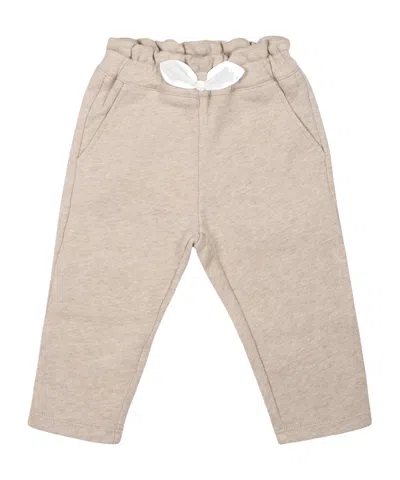 Chloé Bow-detail Cotton Trousers In Nude