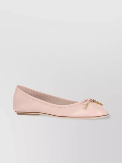 CHLOÉ BOW DETAIL FLAT SOLE ROUND TOE BALLERINA SHOES