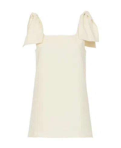 CHLOÉ CHLOÉ BOW-STRAPPED SQUARE-NECK TANK TOP