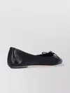 Chloé Bow Detail Round Toe Flat Sole Ballerina Shoes In Black