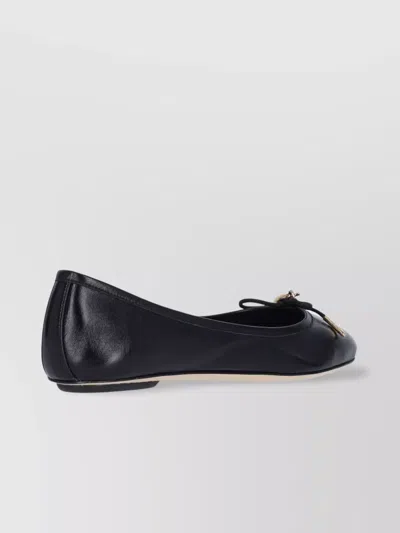 CHLOÉ BOW DETAIL ROUND TOE FLAT SOLE BALLERINA SHOES