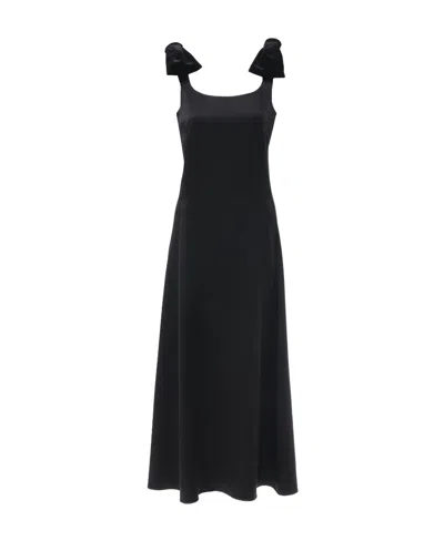 CHLOÉ CHLOÉ VELVET BOW DETAILED MIDI DRESS