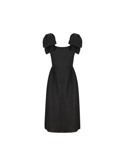 Chloé Bow-strap Midi Dress In Black
