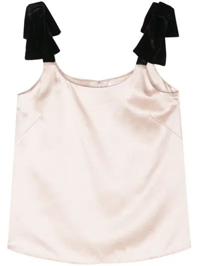 Chloé Bow-strap Satin-finish Top In Rosa