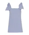 Shop Chloé Bow-strapped Square-neck Tank Top In Gray