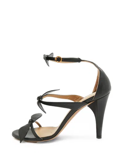 Pre-owned Chloé Bow-detail Ankle-strap Sandals In Black