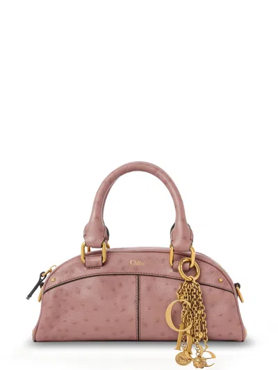 Chloé Bowling Leather Crossbody Bag In Pink