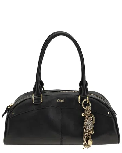 Chloé Bowling Leather Handbag In Black