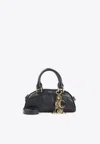 Chloé Bowling Leather Top Handle Bag With Charms In Black
