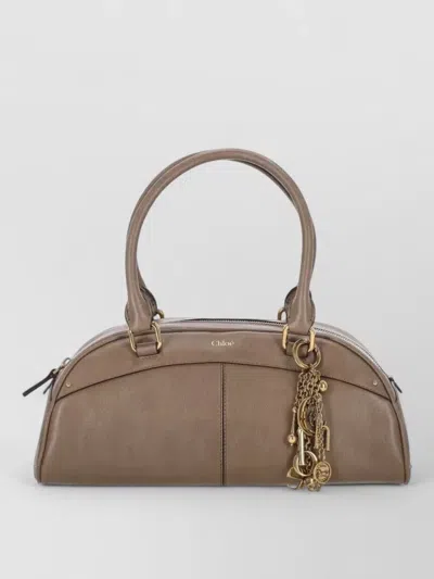 Chloé Bowling Shoulder Bag Double Handles Hardware In Brown