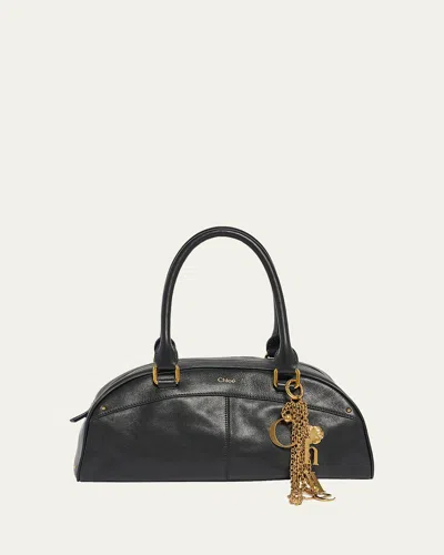 Chloé Bowling Shoulder Bag In Leather In Black