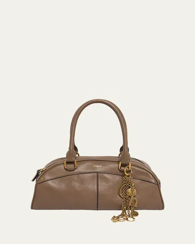 Chloé Bowling Shoulder Bag In Leather In Brown