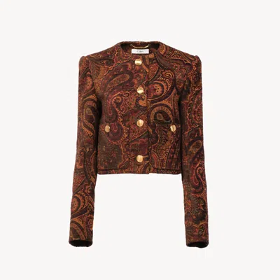 CHLOÉ VESTE DROITE SANS COL EN JACQUARD TAPISSERIE