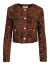 Chloé Jacket In Paisley Pattern Jacquard In Brown