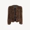 Chloé Long-sleeved Imitation Fur Jacket In Orange