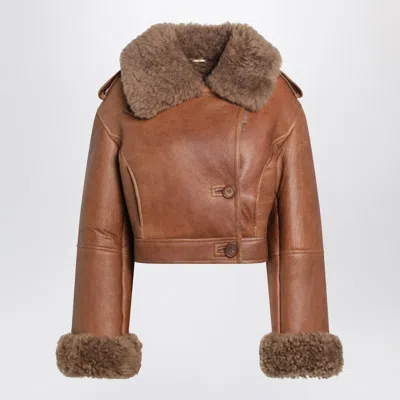 CHLOÉ CHLOÉ BOXY JACKET IN SHEEPSKIN AND SHEARLING