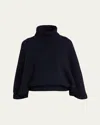 Chloé Boxy Wool Cashmere Turtleneck Sweater In Classic Navy