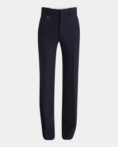 Chloé Boyish Straight-leg Tailored Trousers In Eclipse Blue