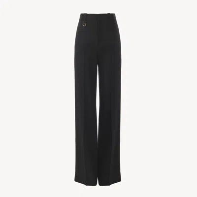 Chloé Boyish Tailored Pants In Wool Grain De Poudre Black Size 10 100% Wool, Horn Bubalus Bubalis, Farmed,