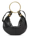Chloé Women Small Bracelet Hobo Bag In Grained Leather In Black