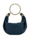 Chloé Tapestry Blue Leather Bracelet Handbag In Blue