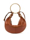 Chloé Bracelet Bag Mini In Shiny Grained Calfskin In Brown