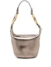 Chloé Petit Sac Porté Épaule Bracelet Bag En Cuir Métallisé Femme Gris Taille Onesize 100% Cuir De Veau In Metallic