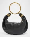 Chloé Bracelet Bag Mini In Shiny Grained Calfskin In Black